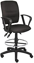 Boss B1637-bk Multi-function Fabric Drafting Stool With Loop Arms - Black