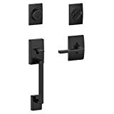 Schlage Lock Company Century Single Cylinder Handleset and Latitude Lever, Matte Black (F60 CEN 622 LAT CEN )