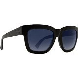 VonZipper Women's Juice Square Sunglasses, Black Satin/Grey-Blue Grad, 57 mm