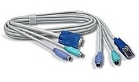 Trendnet Tk-c06 6 Feet Kvm Cable - 1 X 15 Pin Hd D-sub (hd-15) - Male, 2 X 6 Pin Mini-din (ps/2 Style) - Male/male