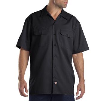 Dickies 1574BK S Mens Short Sleeve Work Shirt, Black Small