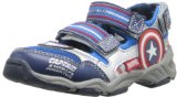 Stride Rite Marvel Captain America Lighted Shandal (Toddler/Little Kid),Blue/Red,12 M US Little Kid