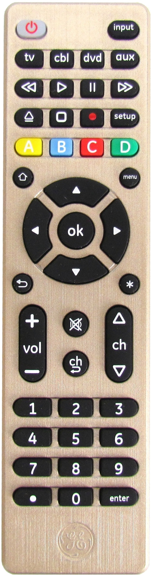 Ge 33710 Universal Remote Control For Up To 4 Devices - Brushed Bronze, Champagne