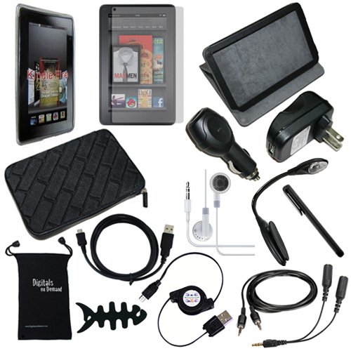 DigitalsOnDemand 15-Item Accessory Bundle for New Amazon Kindle Fire Full Color 7