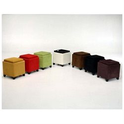 Rainbow Microfiber Storage Ottoman