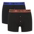 Tokyo Laundry Men's Charmouth 2 Pack Button Boxers - Fire Orange/Deep Blue - S