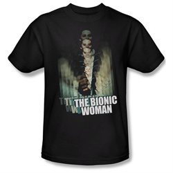 Mens BIONIC WOMAN Short Sleeve MOTION BLUR Small T-Shirt Tee