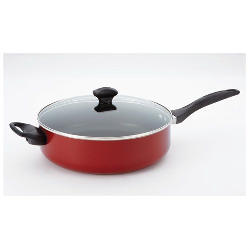 Farberware Nonstick Red 5-Quart Covered Jumbo Cooker with Helper Handles