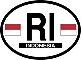 Indonesia Oval Vinyl Sticker Decal