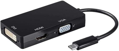 Monoprice 889028049297 121607 Usb Type-c To 4k Hdmi/single Link Dvi/vga Passive Adapter - Black