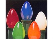 Set of 25 Opaque Multi-Color C7 Energy Saving Christmas Lights - Green Wire