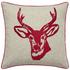 Catherine Lansfield Stags Head Cushion (45cm x 45cm) - Red