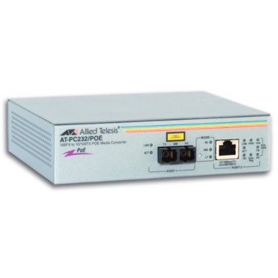 Allied Telesyn At-pc232/poe-60 2 Port Fast Ethernet Speed/media Converting Switch With Power Over Ethernet