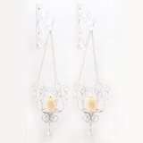 Gifts & Decor Bedazzling Pendant Candle Holder Wall Sconce Decor Pair
