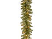 9 Ft. Downswept Douglas Garland With Warm White Led Lights