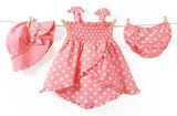 Baby Rae Clothing 3 in 1 Set: Dress Hat Underpants -Pink Polkadot