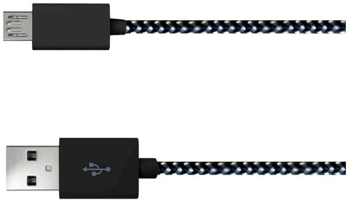Just Wireless 705954051206 6 Feet Braided Micro Usb Charge And Sync Cable - Black, White