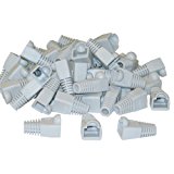 CableWholesale RJ45 Strain Relief Boots, 50 Pieces per Bag, Grey (SR-8P8C-GY)