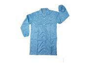 Unique Bargains Properties Blue Staff Anti-static Lab Coat Smock Shirt