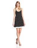 Bailey 44 Women's Eland Polka Dot Fit and Flare Dress, Black/White, Medium