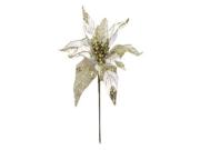 Vickerman 35569 - 32" Cream Glitter Poinsettia 11" Flower Pick (o145211)