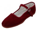 Shoes 18 Womens Cotton China Doll Mary Jane Shoes Ballerina Ballet Flats Shoes 11 Colors (11, Burgundy 118 Velvet Upper)