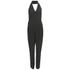 Lavish Alice Women's Keyhole High Neck Deep Plunge Jumpsuit - Black - UK 14