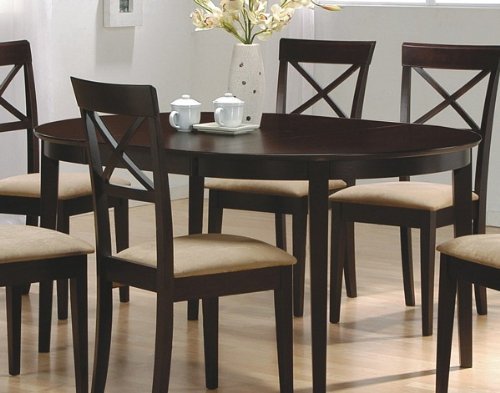 Coaster Contemporary Oval Dining Table, Cappuccino Finish