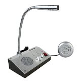 Retevis RT-9908 Anti-interference Noise-Free Bank Counter Window Intercom System Dual-way Microphone Audio Record Output Interphone/Radio/Walkie Talkie 3W/3W Silver