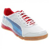 PUMA Evospeed 4 Sala Soccer Shoe, White/Limoges/Ribbon Red, 9 US/10.5 D US
