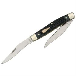 Old Timer Muskrat Pocket Knife with Black Pick Bone Handles