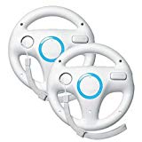 Beastron Mario Kart Racing Wheel for Nintendo Wii, 2 Sets White Color Bundle