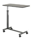 Drive Medical Non Tilt Top Overbed Table, Silver Vein