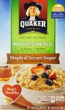 Quaker Weight Control Instant Oatmeal, Maple & Brown Sugar, 8 pk, 1.57 oz