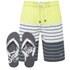 Smith & Jones Men's Shore Board Shorts with Free Flip Flops - Canary Yellow