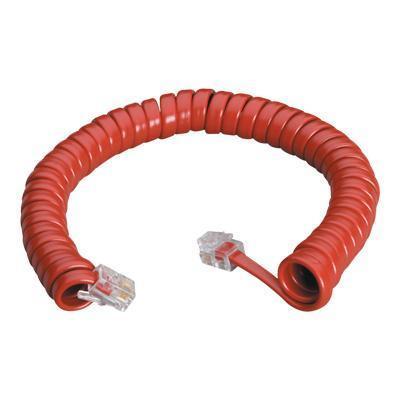 Black Box Ej305-0006 Modular Coiled Handset Cords - Handset Cable - Rj-22 (m) To Rj-22 (m) - 6 Ft - Red