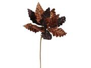 Vickerman 356937 - 8" Brown / Copper Sparkle Poinsettia Pick (p141228)
