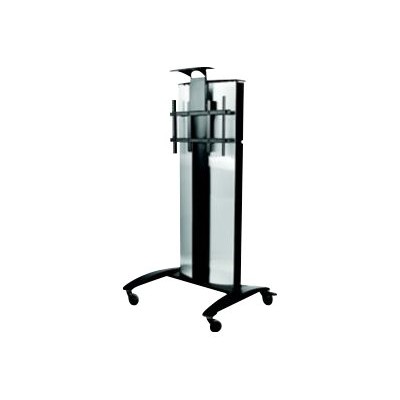Peerless Sr575e V Sr575e - Cart For Lcd Display / Video Conferencing System - Brushed Stainless Steel  Black Texture Powder Coat - Screen Size: 32-75
