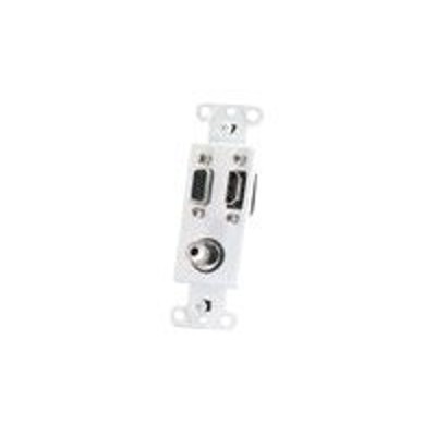 C2g 41031 Hdmi  Vga And 3.5mm Audio Pass Through Wall Plate - White - Modular Insert - Hd-15  Mini-phone Stereo 3.5 Mm  Hdmi - White