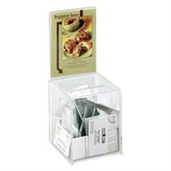 Collection Box with Graphics Display, 5 1/2 x 5 1/2 x 13, Clear