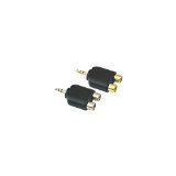 American Recorder Technologies 1/8" Male Stereo To Two RCA Female Adapter Nickel