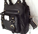Concealed Carry Purse - Genuine Leather Locking CCW Gun Bag - Left and Right-hand Draw - black