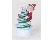 Club Pack of 12 Elf on the Shelf Lighted LED Swirl Tree Christmas Glitterdomes