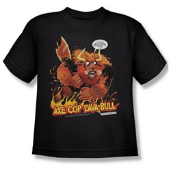 Wicked Tees es AXE COP LAVA BULL Short Sleeve T-Shirt Size Large