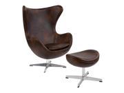 Flash Furniture Tilt Lock Mechanism Leather Egg Chair With Ottoman - Bomber Jacket