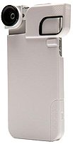 Olloclip 4-in-1 Fisheye/wide Angle/macro Lens/case Combo - For Iphone 5 - Quick-flip White Case - Silver Lens - Ocea-iph5-fw2m-sw-w