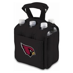 Digital Print Six Pack Beverage Carrier - Team: Arizona Cardinals, Color: Black