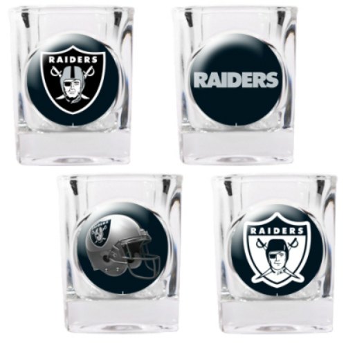 Great American Products Oakland Raiders Shot Glass Set 4pc Collectors Shot Glass Set