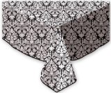 Waverly Mini Muse PEVA Flannel Back Tablecloth, 52x70 Oblong (Rectangle), Onyx