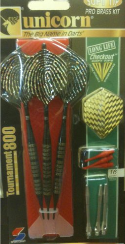 Sportcraft Unicorn Tournament Series 800 - Soft Tip Pro Brass Dart Kit
